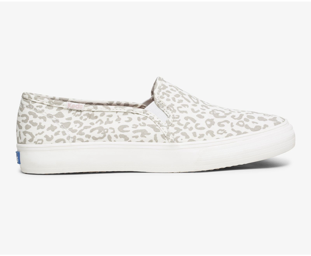 Keds Slip Ons Damen Weiß - Double Decker Animal - KOT-231590